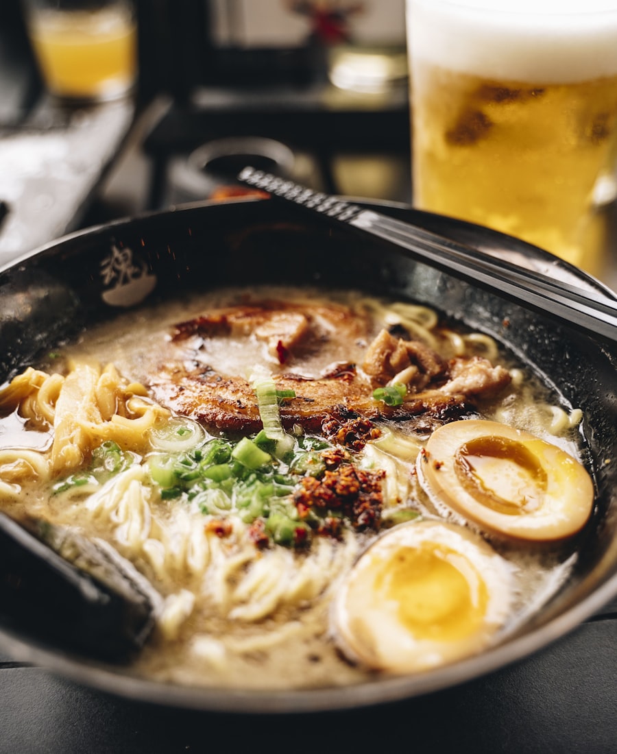 A dark, steaming bowl of ramen at Umami House